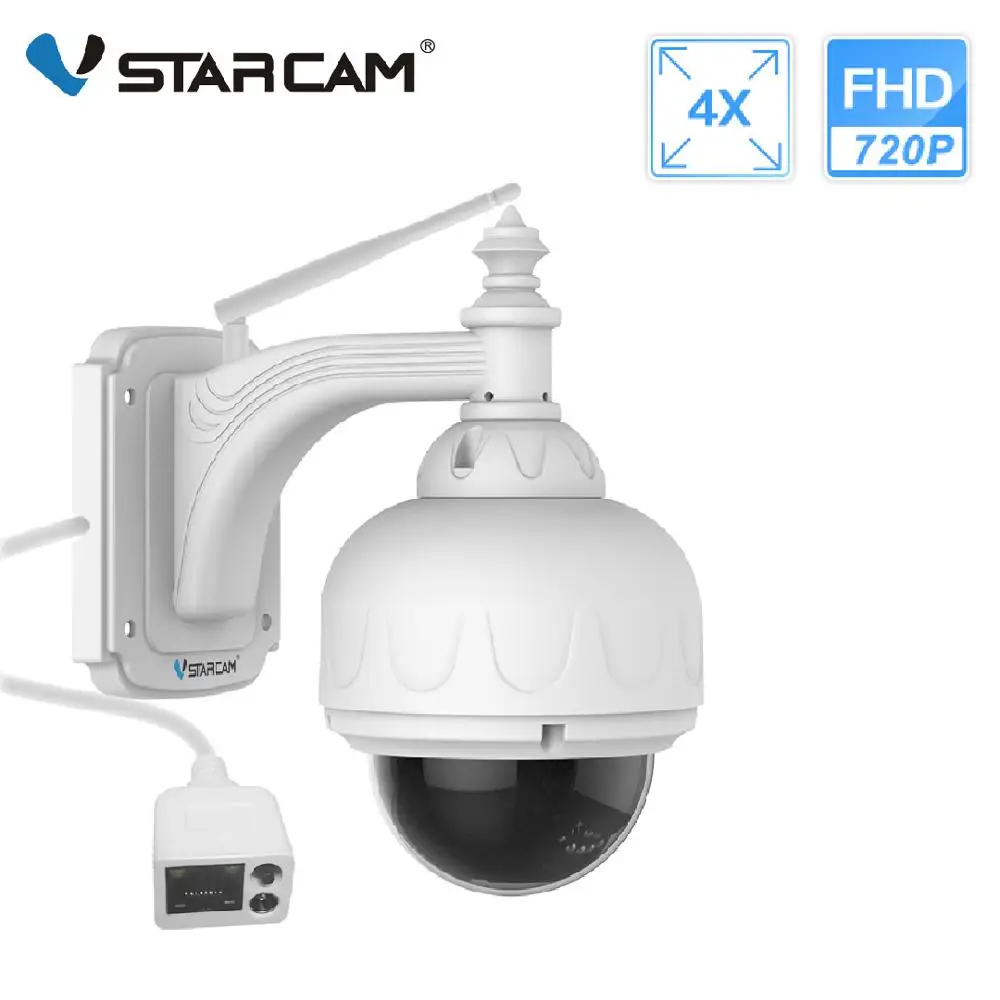 Купольная IP-камера VStarcam, 720P, 4-кратный зум, PTZ