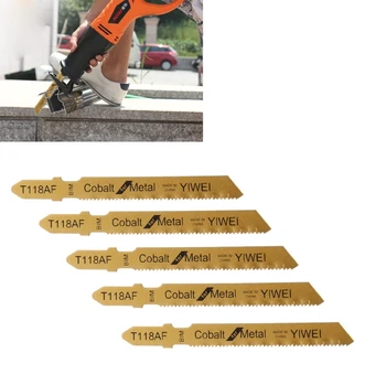 

5 Pcs HCS T118AF Jig Saw Blades Wood Metal Fast Cutting Reciprocating Saw Blade