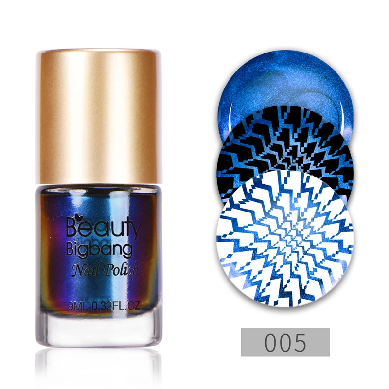 05 BeautyBigBang 9 мл 5 цветов хамелеон лак для стемпинга лак для дизайна ногтей Прочный ноготь лак Перманентный - Цвет: 05