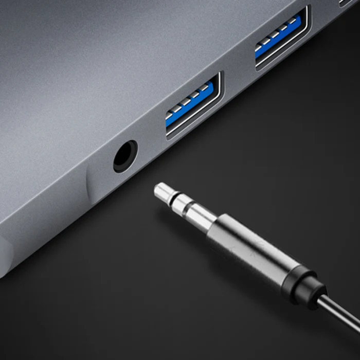 Type-C To HDMI Hub RJ45 USB3.0 TF SD AUDIO PD Multifunctional Adapter for MacBook Pro AS99