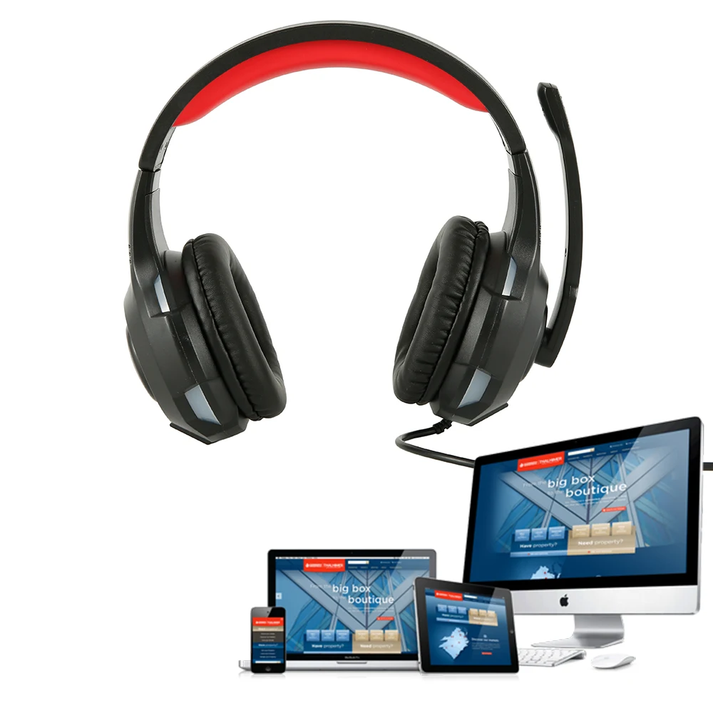 ADJUSTABLE USB HEADSET EARPHONES With MICROPHONE 4D Stereo Surround Subwoofer Sound for PC Laptop Game Accessories