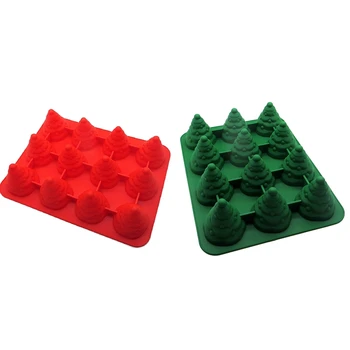 

3D Christmas Tree Shaped Fondant Cake Molds Xmas Silicone Cake Bread Decorating Sugarcraft Silicone Soap Mold Mould DIY Tool