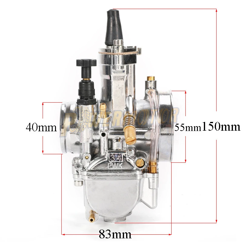 Серебряный карбюратор Carburador для скутеров Mikuni Maikuni PWK34 34 мм Carb части 125cc до 250cc с силовой струей мотоцикла ATV