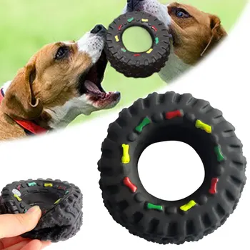 

Dog Toys For Small Large Dogs Puppy Playing Training Squeaky Toy Tyre Animal Chews Squeaky Sound Tire Pet Toys Pet Supplies