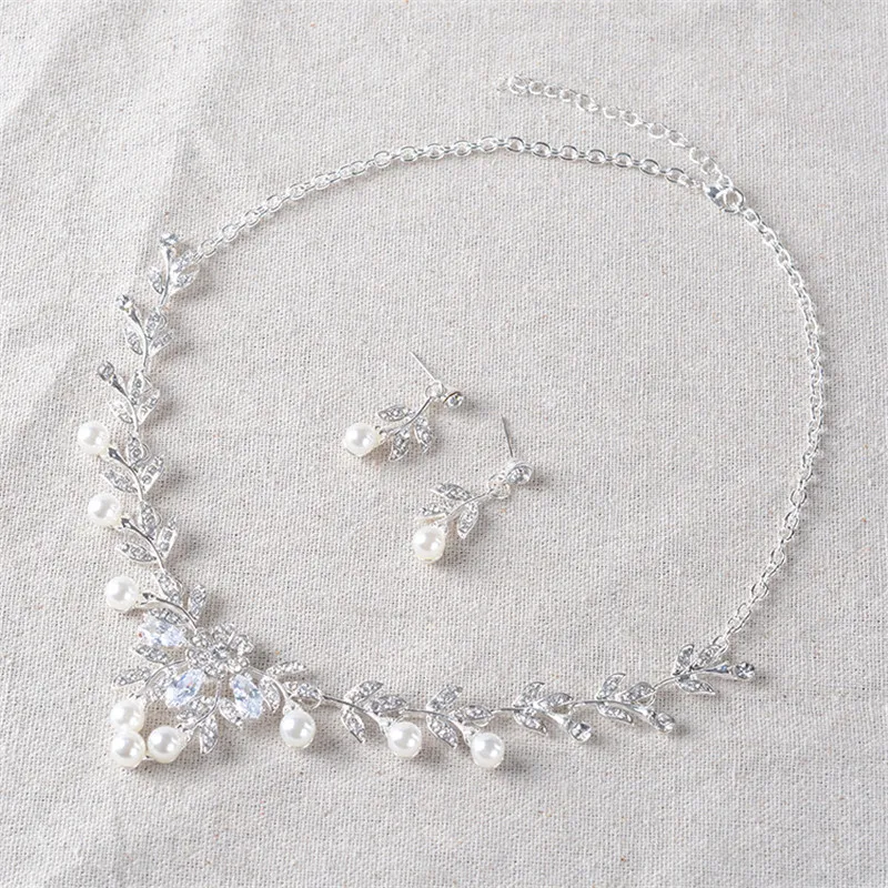 CC Ювелирные наборы ожерелье серьги 2 шт наборы Chocker свадебные аксессуары для новобрачных женщин простой дизайн кристалла в форме цветка TL24