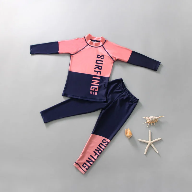 Children Swimwear Children's Long Sleeve Split Swimsuit
