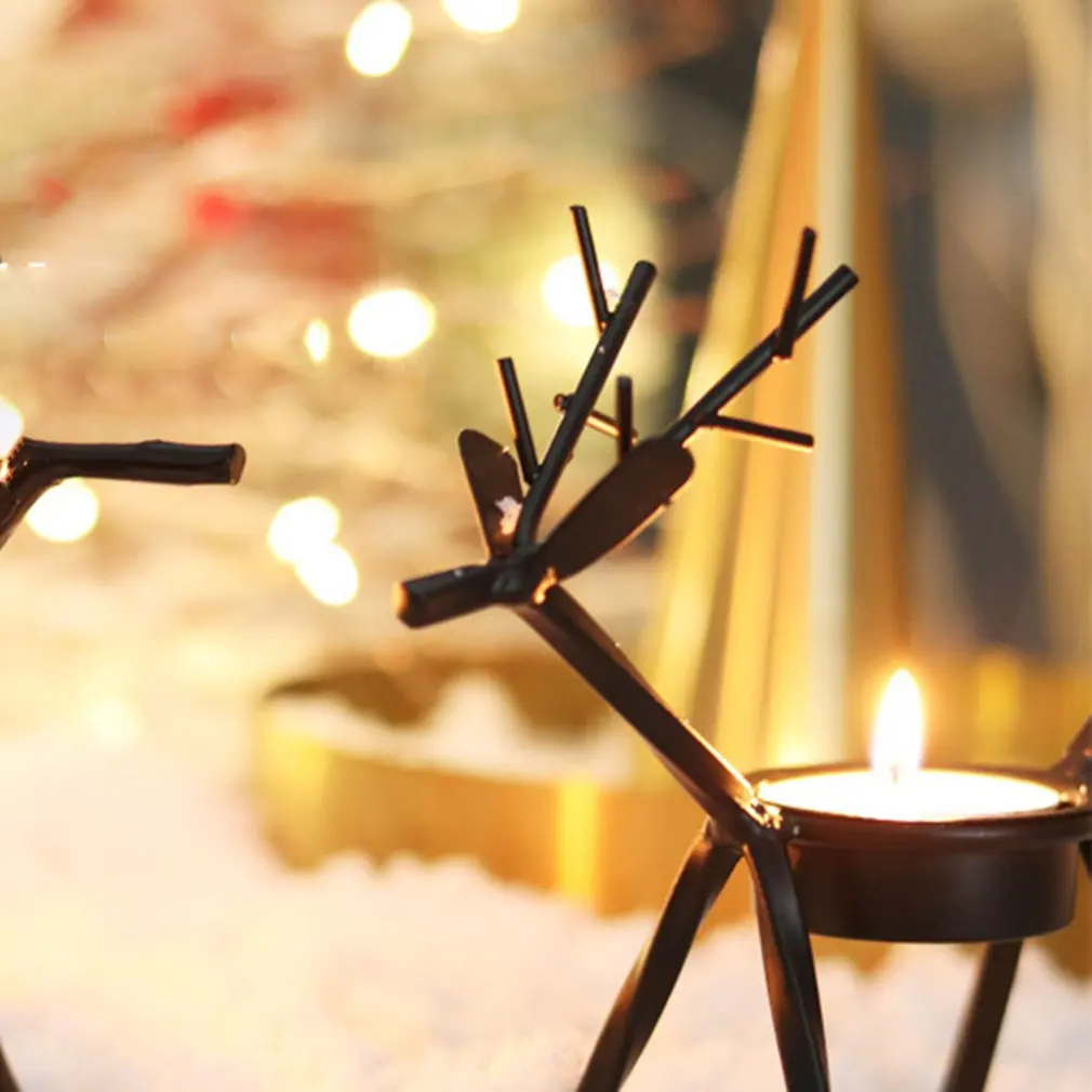 Рождественские подсвечники креативный европейский Железный арт олень подсвечник рождественские украшения и подарки