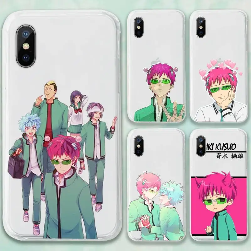 Прозрачный чехол для телефона Saiki Kusuo no Psi Nan iPhone 11 12 mini pro XS MAX 8 7 6 6S Plus X 5S SE 2020 XR |