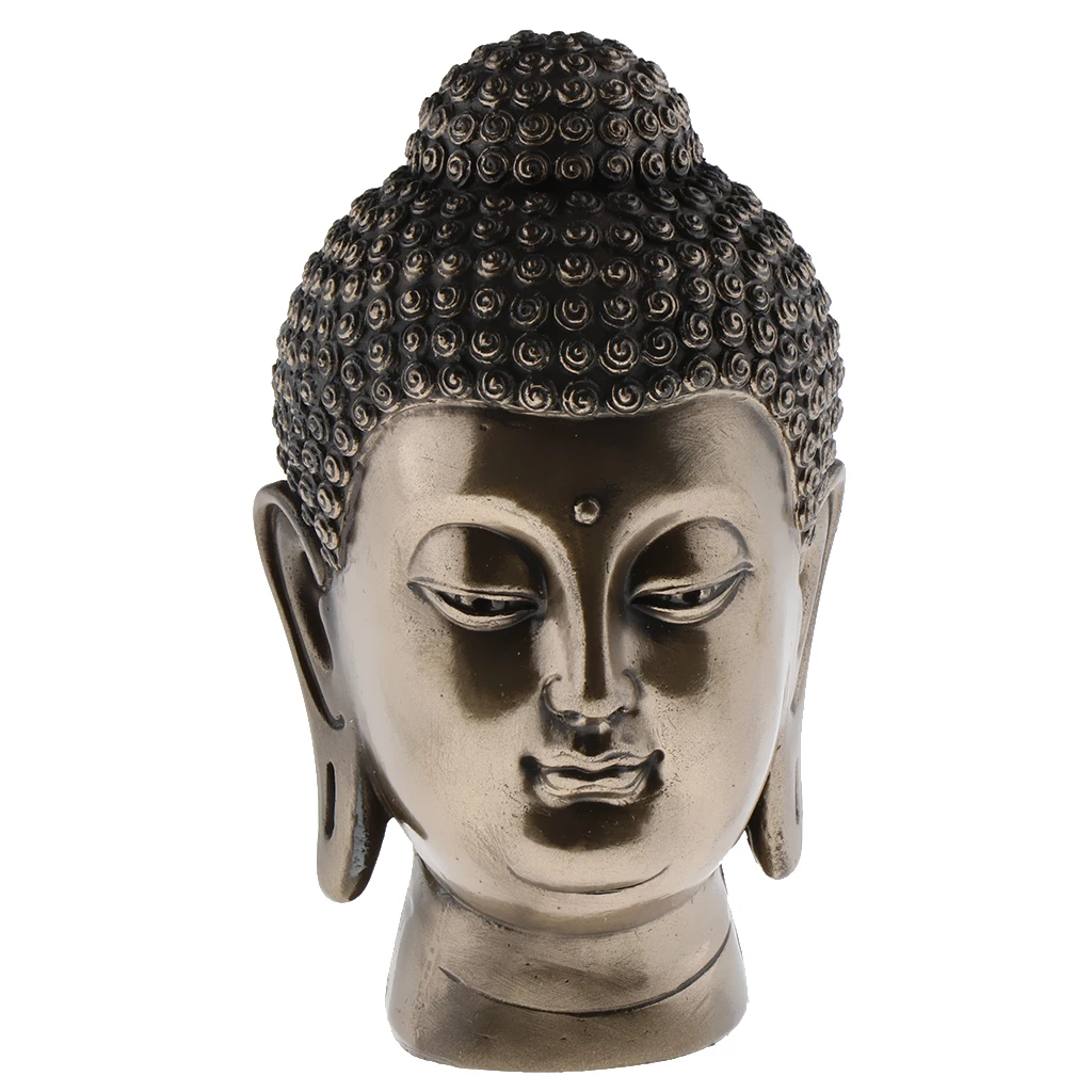 Resin Buddha Head Furnishing Pieces Buddhist Statue Figurine, Buddha Head/Elephant Model Abstract Carving Statue for Home Shop