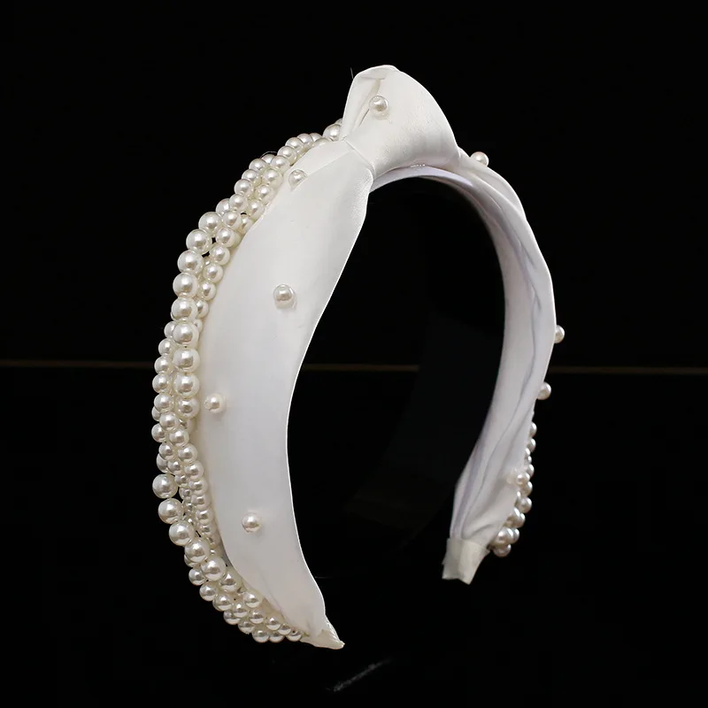 Bride Handmade Pearl Headband Retro Headdress Photo Model Wedding Photo Studio Photo With Makeup Accessories