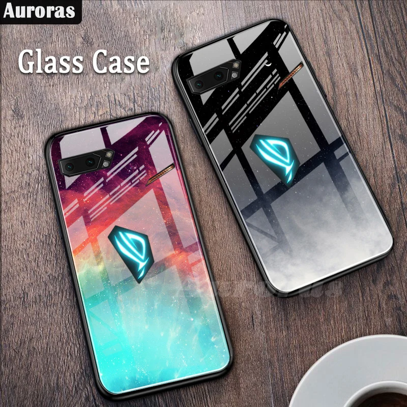 

Auroras Glass Case For ASUS Rog Phone 2 Case Starry Sky Design Full Protection For ASUS Rog 2 Phone Cover
