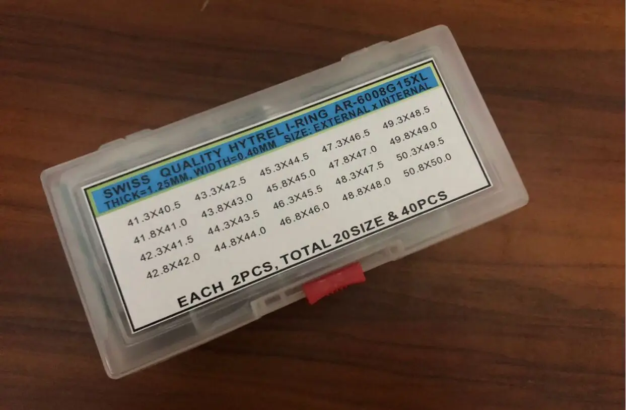 Free Shipping 40pcs 1.25mm Large Size Watch Crystal O Ring Gasket From 40.5mm To 50mm Repair