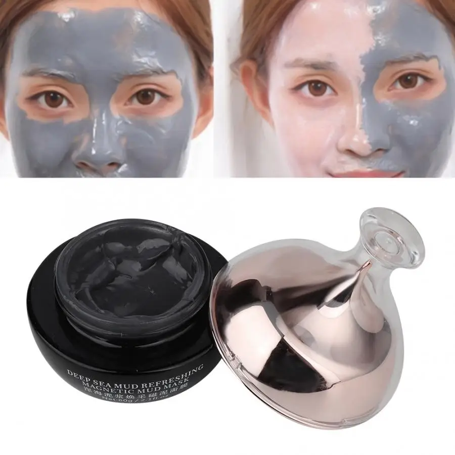 60g Black Magnetic Face Mud Mask Mineral Substance Pore Blackheads Dust Cleaner with Vitamin E Red Myrrh Alcohol Artemisi | Красота и