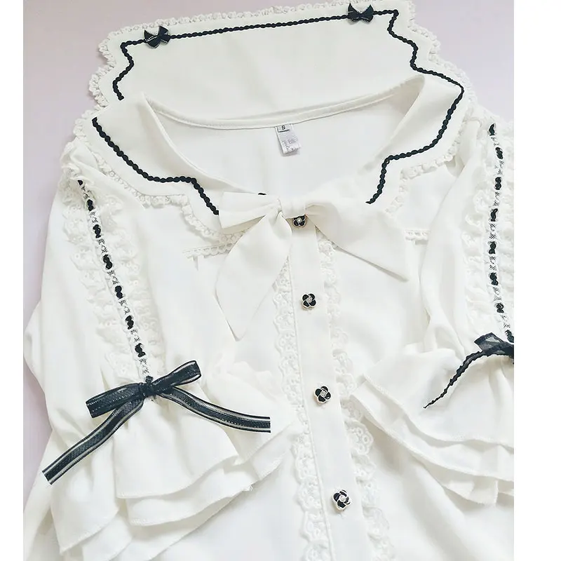Short Sleeve Chiffon Shirt Ruffled Half Sleeve