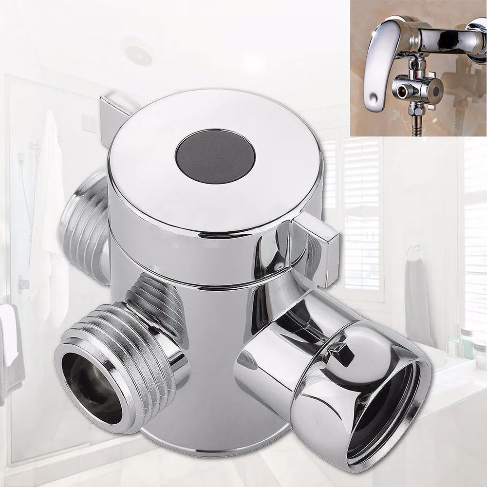 

1/2 Inch ABS Chrome 3 Way T Shape Adapter Connector for Angle Valve Hose Bath Shower Faucet Arm Toilet Diverter Hose Fitting Tee