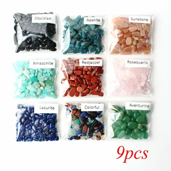 

6 Kinds Of Natural Crystal Rose Quartz Amazonite Macadam&Gravel Chips Calcite Selenite Diamonds With Plastic Bag