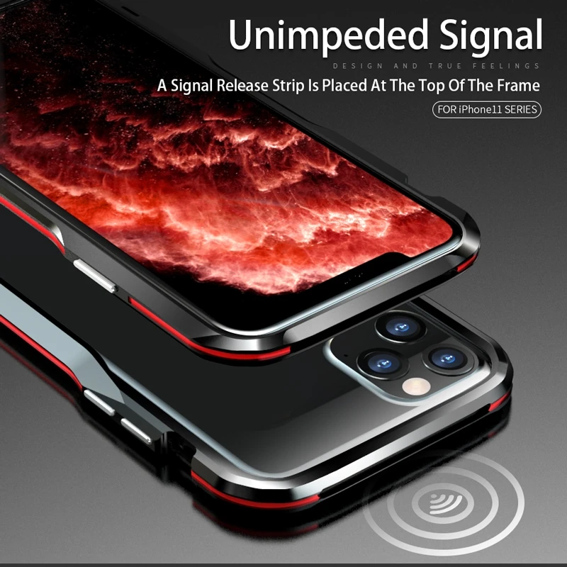 Чехол для iPhone 11 Pro Max, роскошное лезвие, стильный трендовый модный алюминиевый бампер для iPhone11 Pro Max+ 2 пленки(1 передняя+ 1 задняя