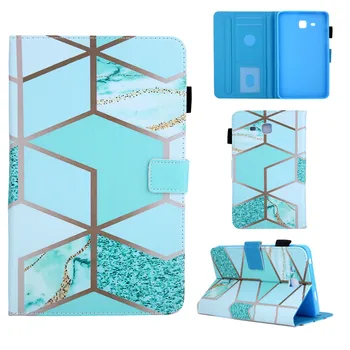

Luxury Marble Geometric For Samsung Galaxy Tab A A6 7.0 2016 T280 SM-T285 Case PU Leather Cover Shockproof Tablet Stand Card