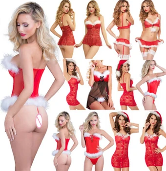 

5 styles Women Mini Dress Christmas Costume Adult Cosplay Sexy Lace Appeal Erotic Dress Attractive Ladies's Dress
