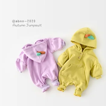 

MILANCEL 2020 newborn baby clothes cute fruit style baby rompers thicken lining baby girls jumpsuit hoodies baby boys outfit