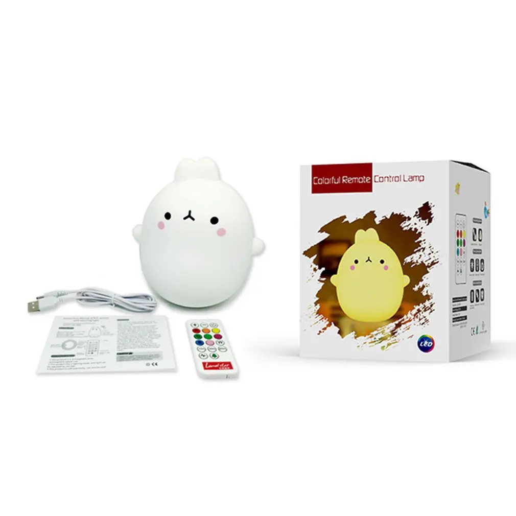 

Portable 5V 0.8w USB LED Night Light Colorful Little Rabbit Lamp Touch Sensor Night Lamps For Bedside Bedroom Sleeping Light