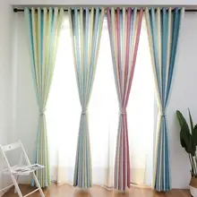 

60%HOTWindow Drapes Tear-Resistant Detachable Gradient Semi Shading Bright Color Curtain for Living Room