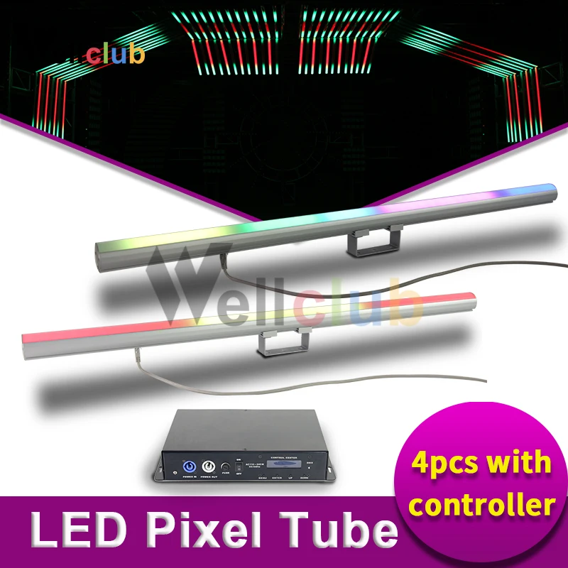 4 шт. с контроллером RGB настенная шайба светодиодная Пиксельная трубка Dmx барный
