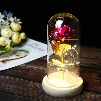

Flower String Light Led Night Lamp Beauty and The Beast Red Rose LED Rose Lamp Desk Lamp Holiday Lighting Home Decoration