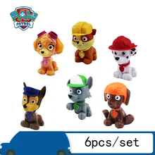 6 шт./компл. Щенячий патруль «Щенячий патруль» напечатанные собачки Аниме фигурки щенков автомобиль Patroling Canine игрушки на день рождения подарки для детей
