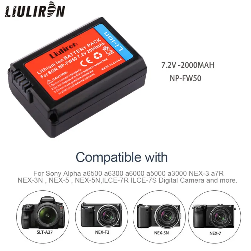2000 мАч NP-FW50 NP FW50 батарея для камеры+ ЖК USB двойное зарядное устройство для sony Alpha a6500 a6300 a6000 a5000 a3000 NEX-3 a7R
