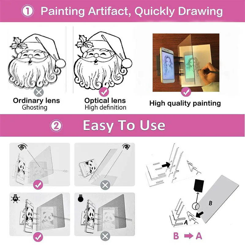 Imaging drawing board sketch optical reflection dimming bracket painting mirror plate tracing copy table projection new board drawing board