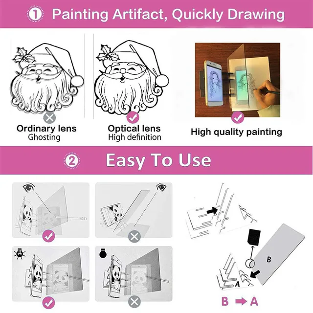 Imaging Drawing Board Sketch Optical Reflection Dimming Bracket Painting Mirror Plate Tracing Copy Table Projection new Board 4
