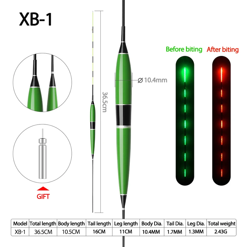 Рыболовный светильник-поплавок, умный светодиодный поплавок с батареей, светящийся поплавок для рыбы, автоматически напоминающий Электрический рыболовный буй - Color: XB-1