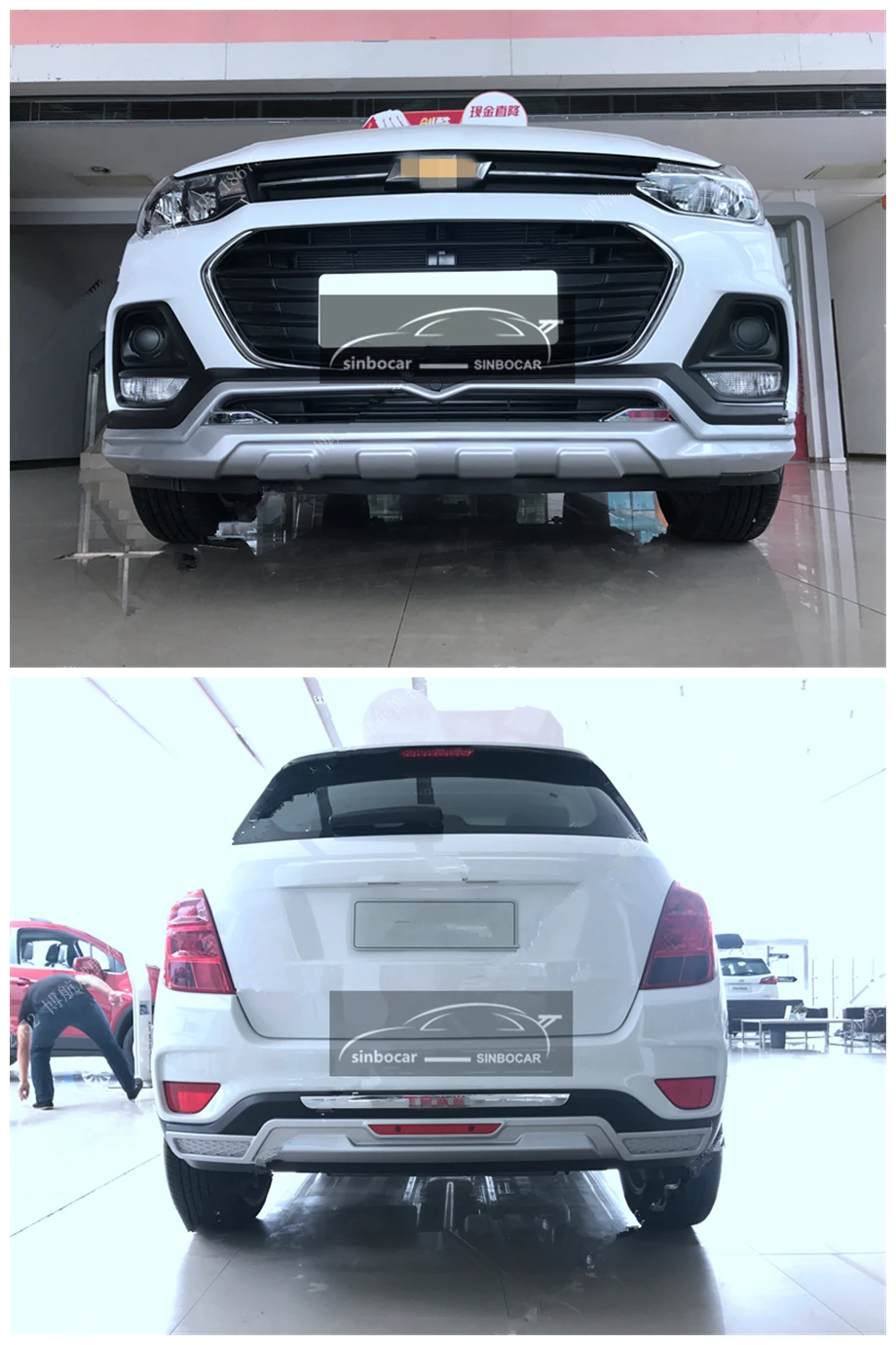 Car ABS Front+Rear Bumper Protector Sill Plate Cover Trunk Guard For Chevrolet TRAX 2017 2018 2019 Styling | Автомобили и
