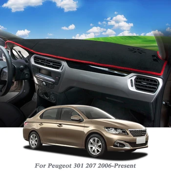 

Car Styling Dashboard Protective Mat Shade Cushion Pad Interior For Peugeot 301 207 2006-Present LHD&RHD Interior Accessories