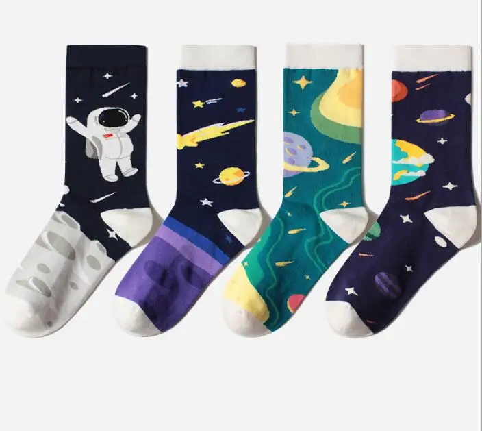 Новые космические носки на осень и зиму; Индивидуальные женские носки с планетой
