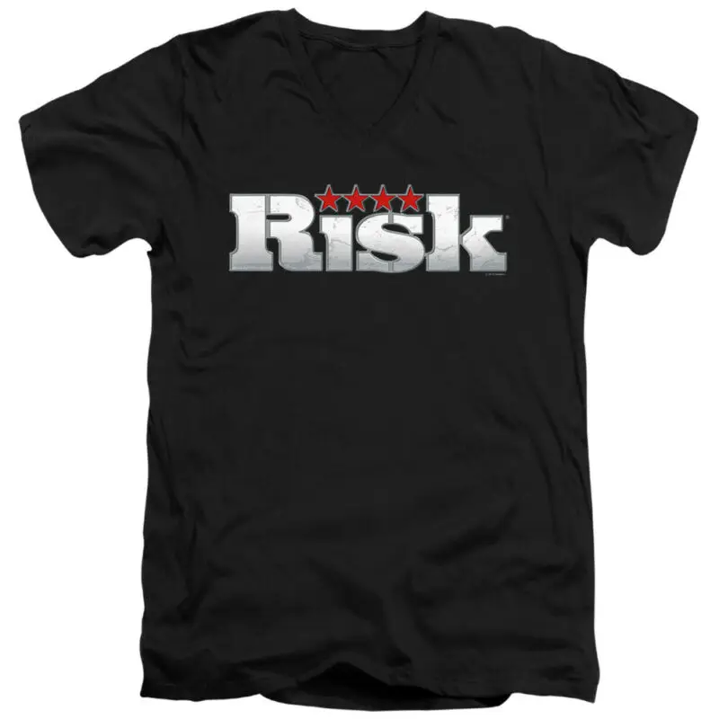 Облегающая футболка с v-образным вырезом и логотипом Risk Game | Мужская одежда