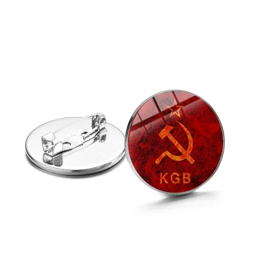 Style 4 SONGDA CCCP советская армия красные Броши звезды бронзовое покрытие стекло искусство круглые металлические шпильки Кнопка русские значки декоративные украшения - Окраска металла: Style 4