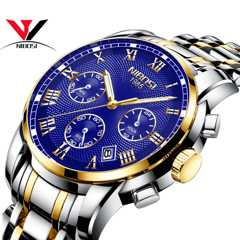 

NIBOSI Top Brand Luxury Fashion Men's Watch Waterproof Quartz Men's Watch Chronograph Relogio Masculino 30M Waterproof Military