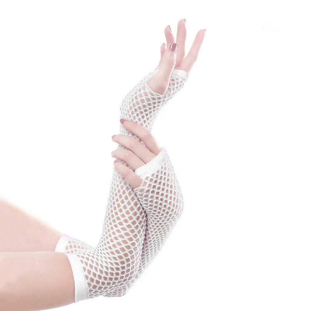 

New Fashion Neon Fishnet Fingerless Long Gloves Leg Arm Cuff Party Wear Fancy Dress For Womens Sexy Beautiful Arm Sun protection
