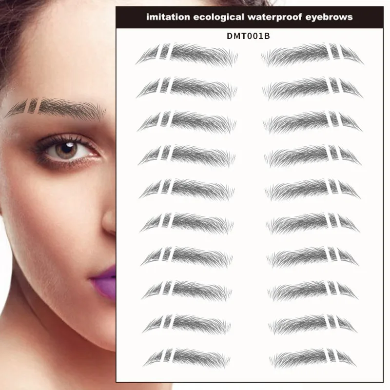 6D Eyebrow Tattoo Sticker Waterproof Eyebrow Templates Tools Cosmetics Professional Makeup Eye Brow Shaper Eyebrows Sticker