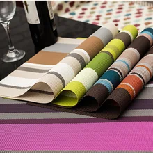 ПВХ водонепроницаемый изоляционный Противоскользящий коврик для еды, подстаканник, Полоска, для отеля, ресторана, водонепроницаемые настольные коврики