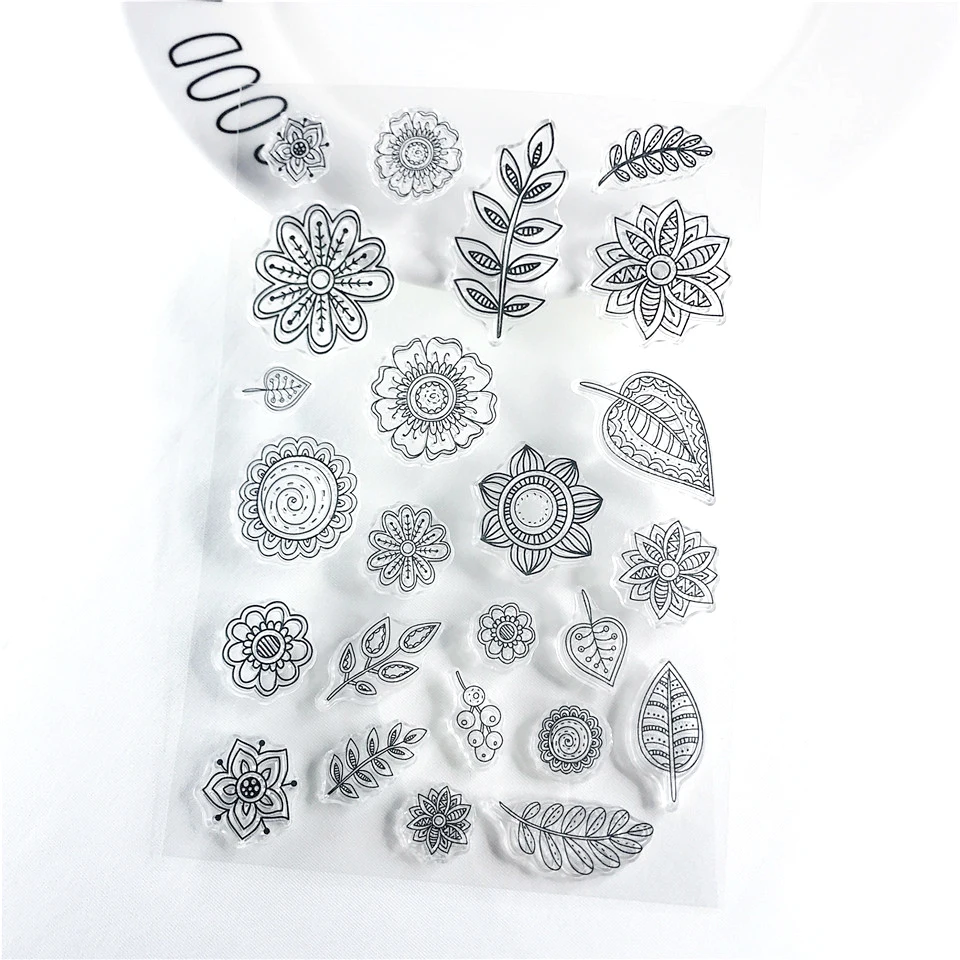 Cartoon Plant Transparent Silicone Stamps 11*16 for DIY Scrapbooking
