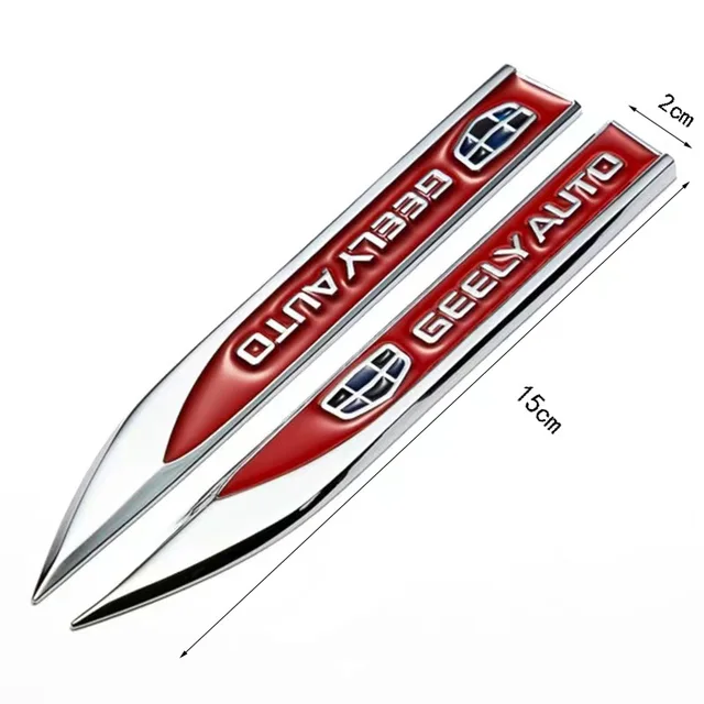 3D Metal Car Trunk Window Stickers and Decals Emblem Styling for Geely Emgrand EC7 EC8 X70 GE GT EV8 EX7 CK GS Auto Accessories C-Red