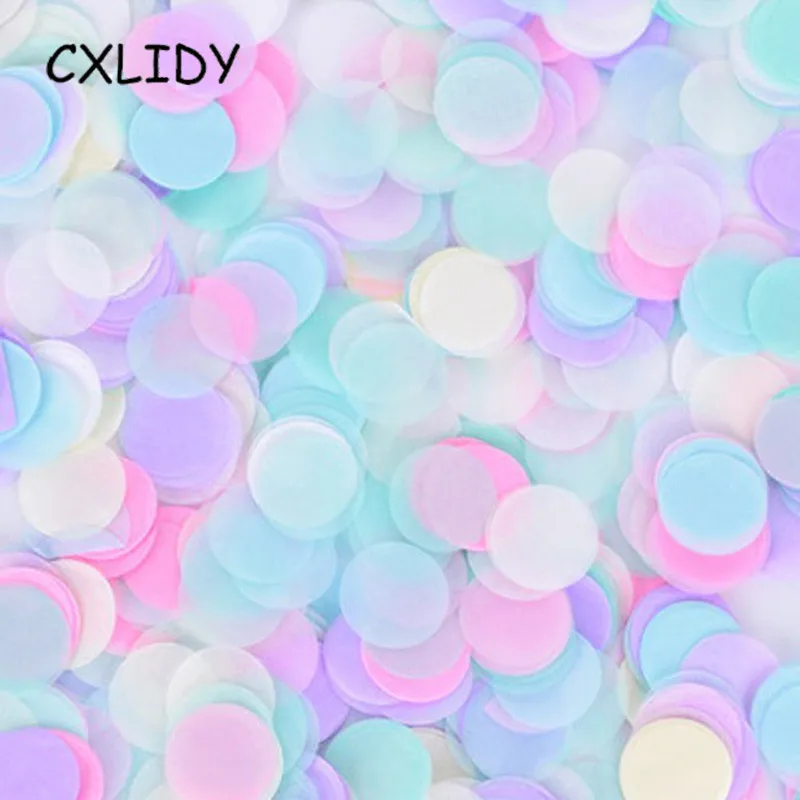 25g Round Confetti Tissue Paper Pink Dots Filling Balloons Baby Shower Unicorn Birthday Party Decorations Kids DIY Accessories (1)