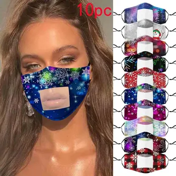 

10PC Smile Communicator Face Masks With Clear Vinyl Visible Expression Lip Reading Mascarilla Masque Reusable mondmasker маски