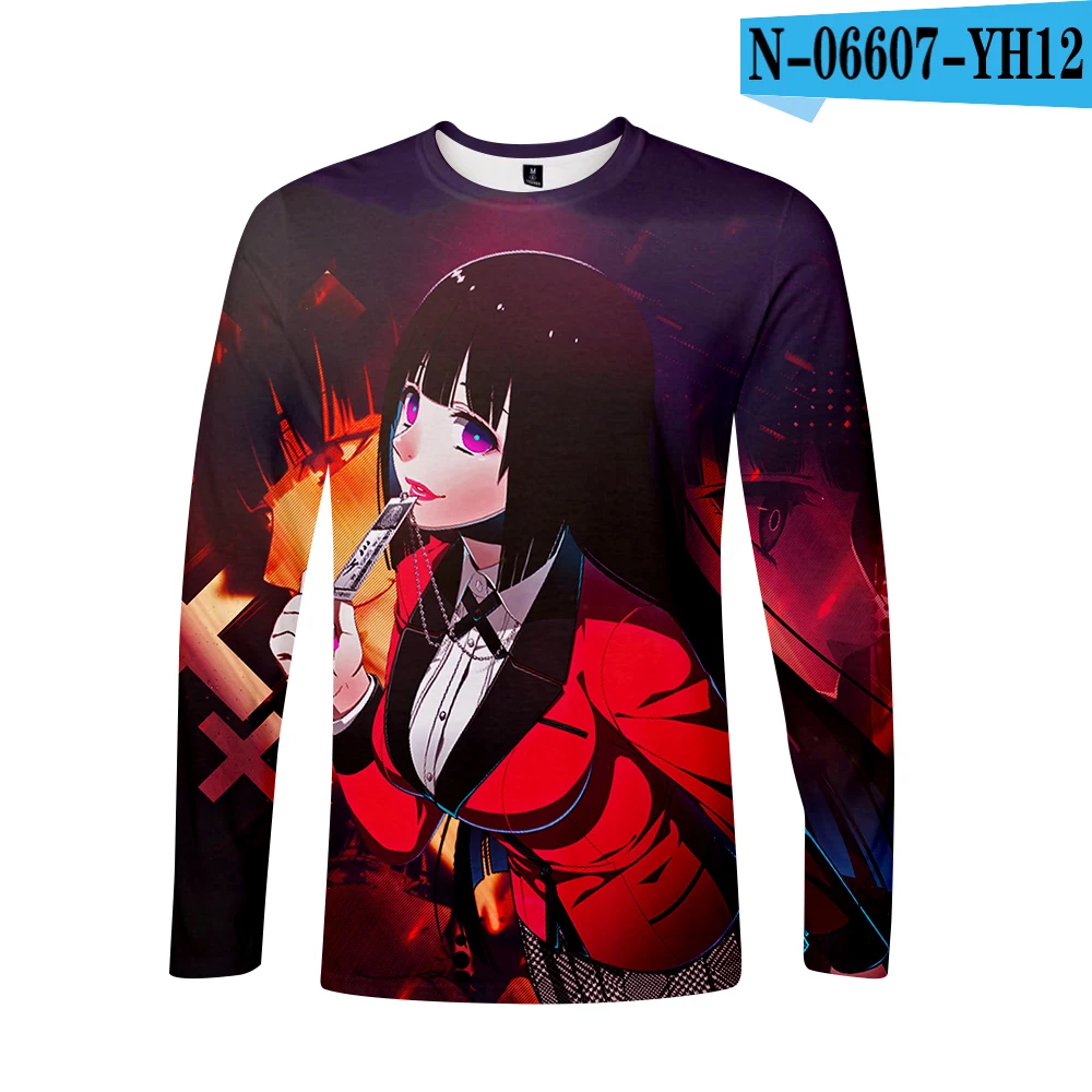 Kakegurui/футболка Летняя футболка с длинными рукавами и принтом Новая футболка модная повседневная футболка с длинными рукавами крутая летняя футболка - Цвет: N06607