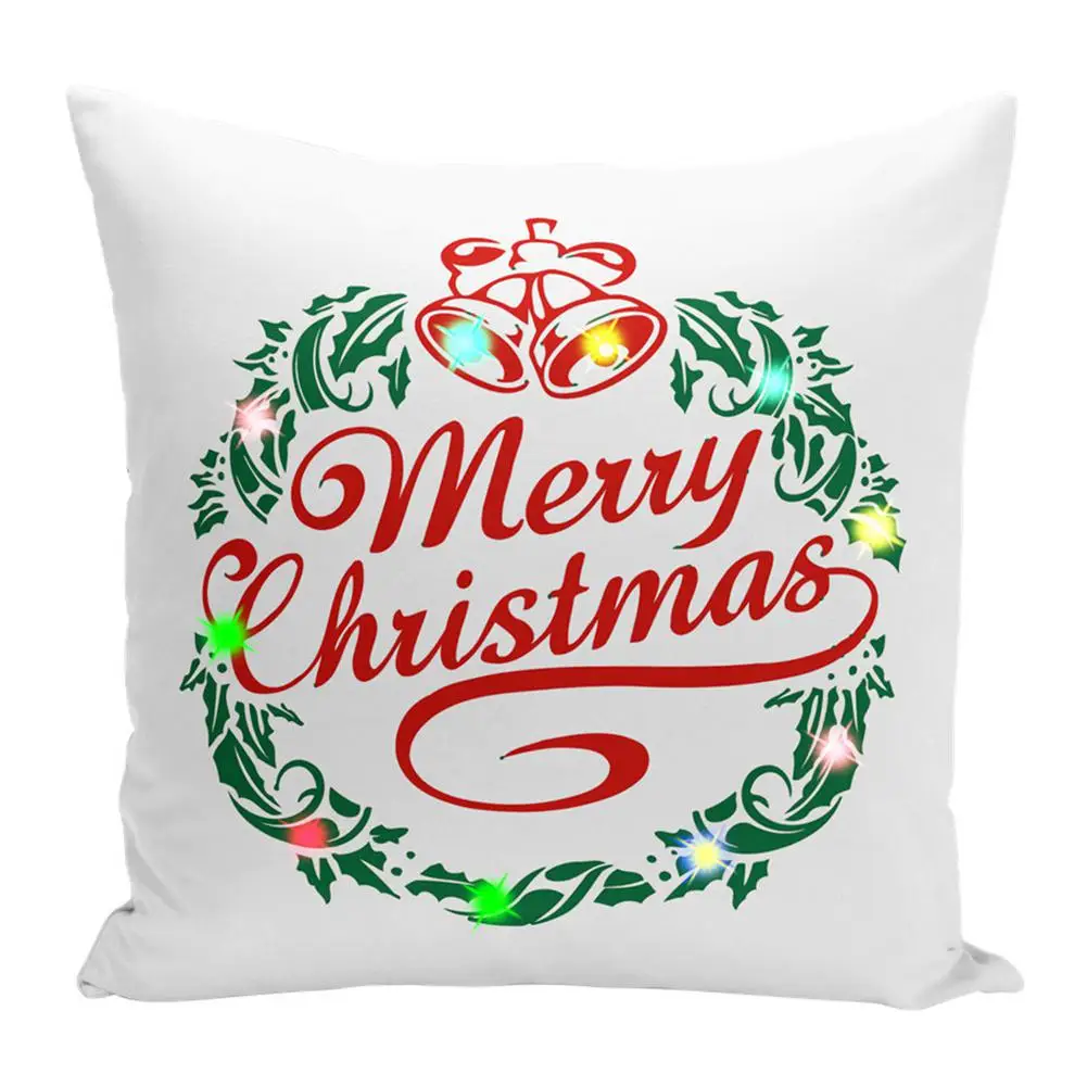 N Merry Christmas Чехлы для подушек светодиодные простые счастливые новогодние наволочки снежные винтажные Чехлы для подушек наволочки - Цвет: N