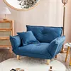 Convertible Single Sofa Couch Modern Multi Function Armchair Breathable Linen Fabric Chair for Apartment 4