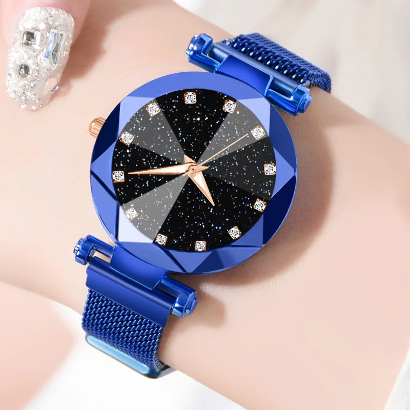 Роскошные женские часы Dames магнитные Sterrenhemel Horloge Топ Merk Strass Vrouwelijke кварцевые часы Relogio Feminino